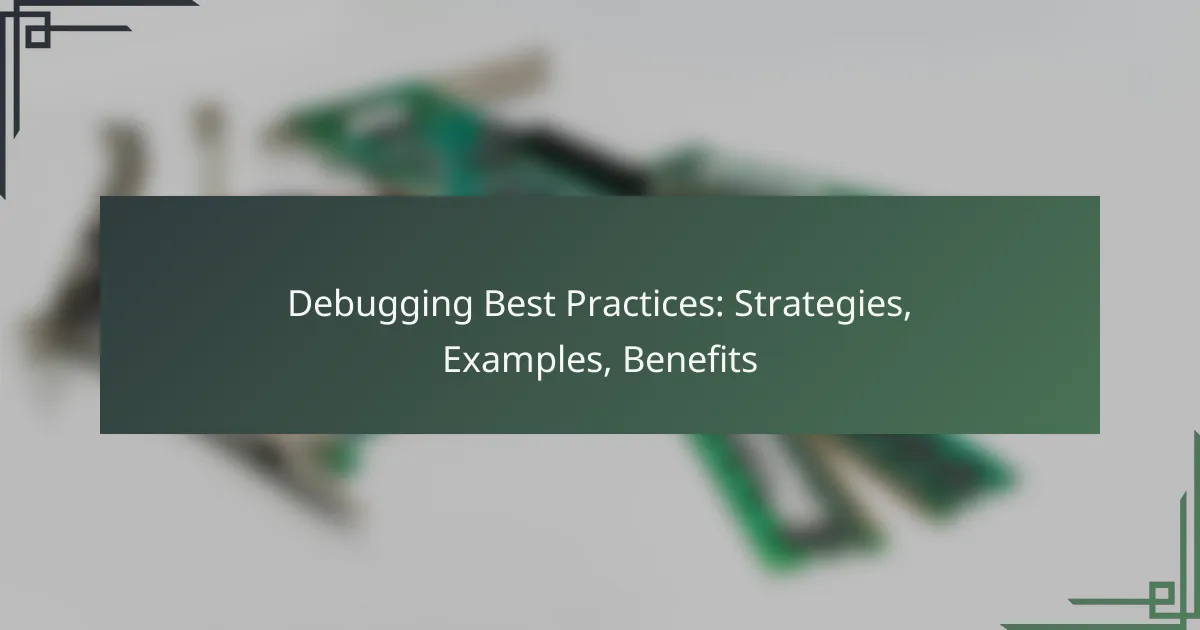 Debugging Best Practices: Strategies, Examples, Benefits