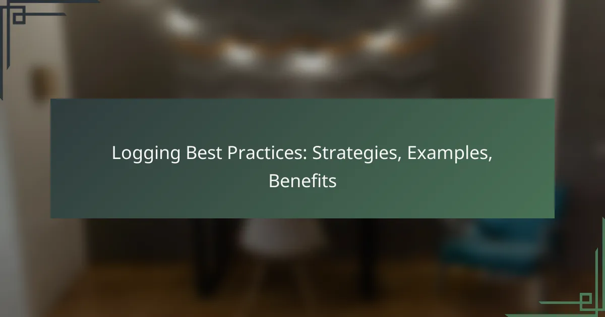 Logging Best Practices: Strategies, Examples, Benefits