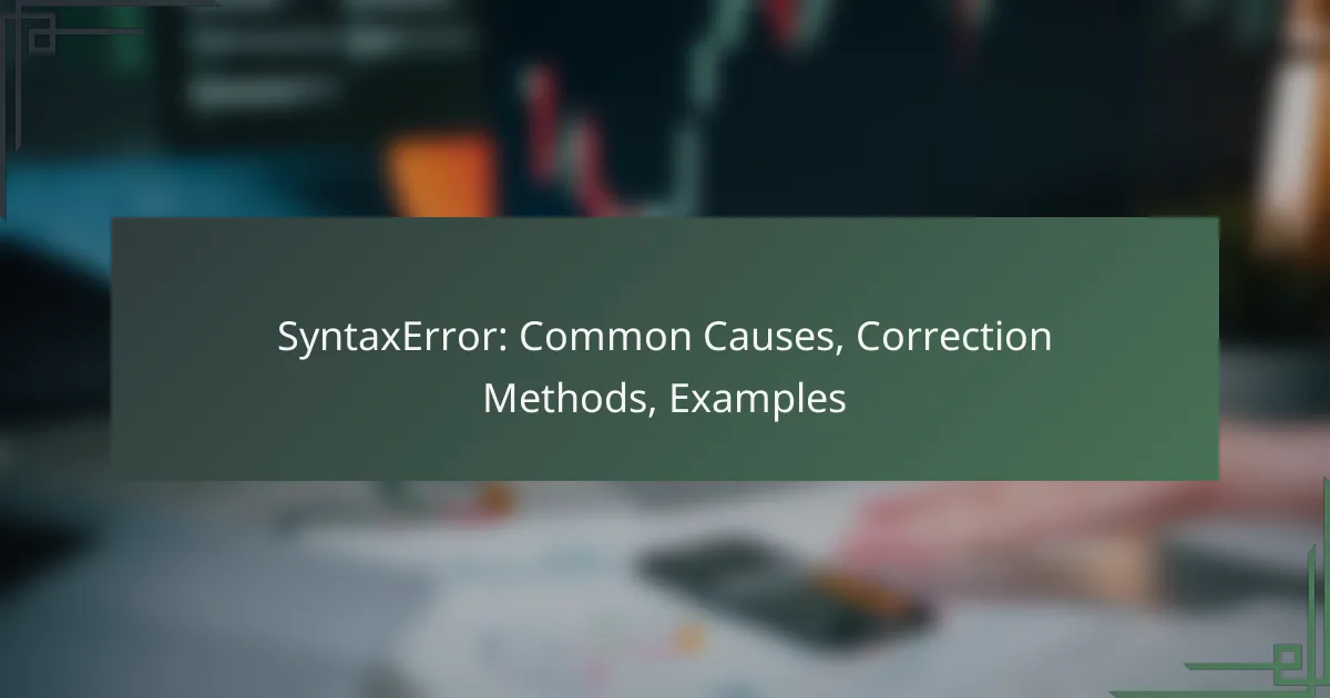 SyntaxError: Common Causes, Correction Methods, Examples