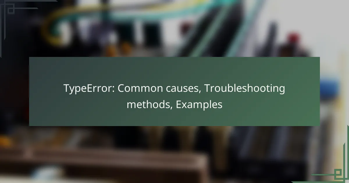 TypeError: Common causes, Troubleshooting methods, Examples