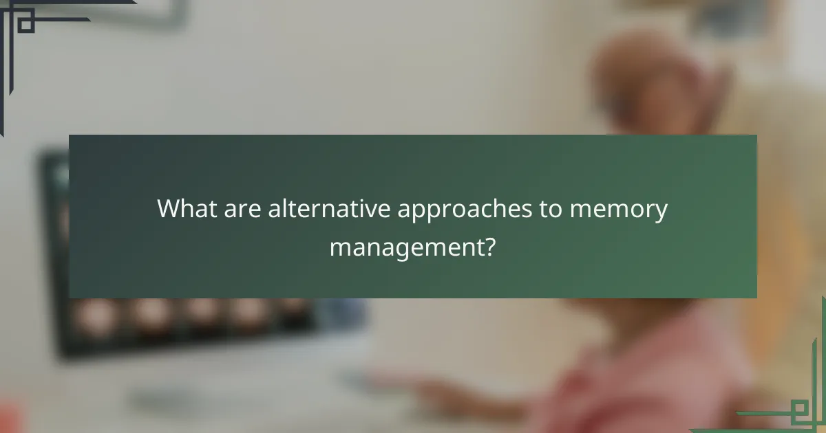 What are alternative approaches to memory management?