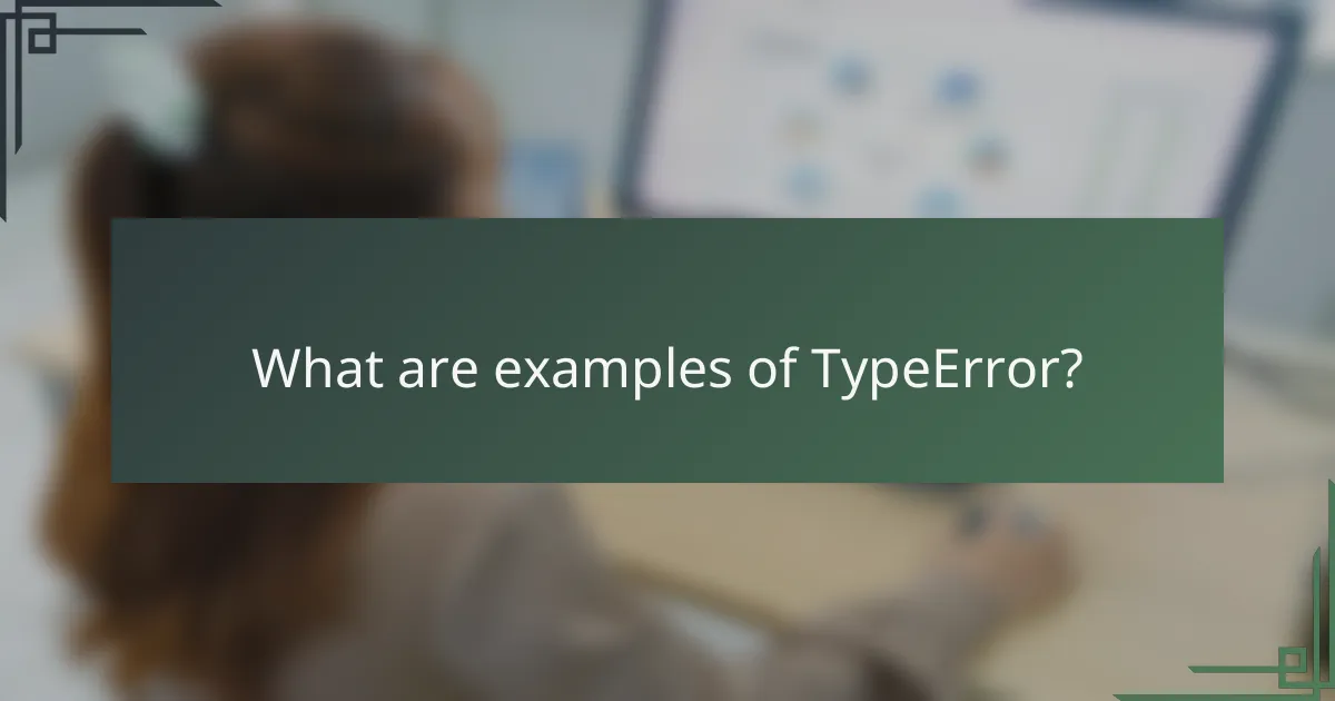 What are examples of TypeError?