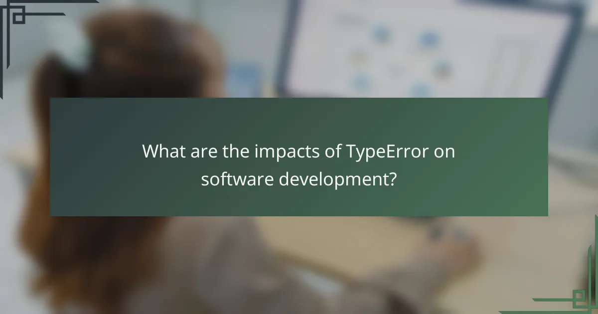 What are the impacts of TypeError on software development?